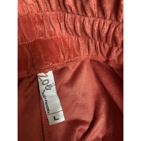 Zoe and Phoebee Track Suit  Womens Large Rust Velour 2 Pc Crop Sweatsuit Set - Picture 14 of 16